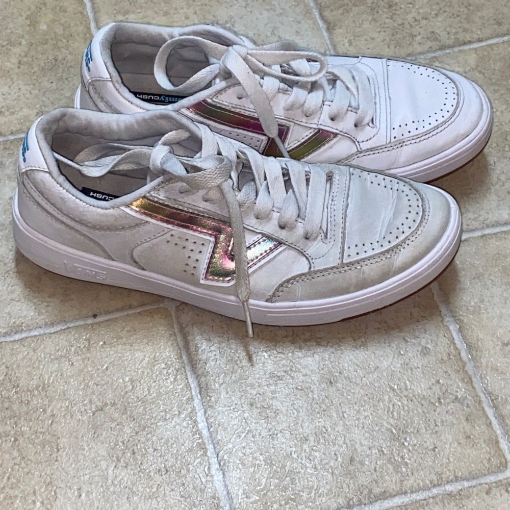 Vans White and Blue Sneakers Unisex Men 6.5 Women 8.0